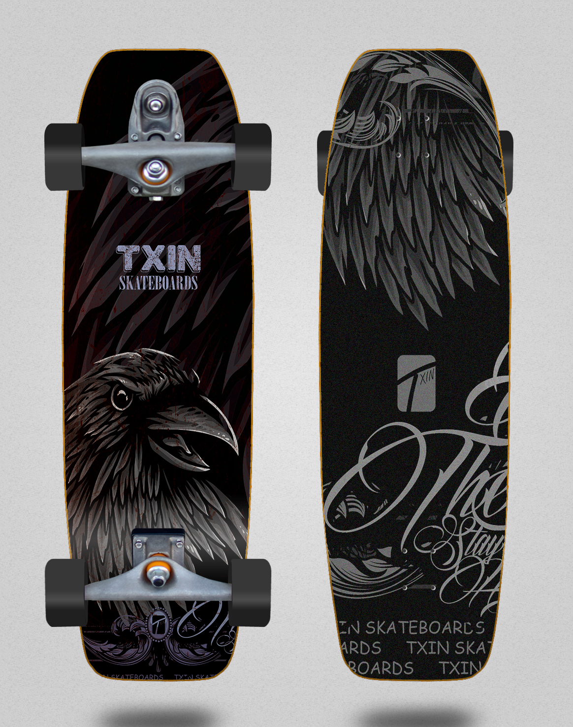 Surfskate with T12 trucks – Crow 31,5 Fat nose