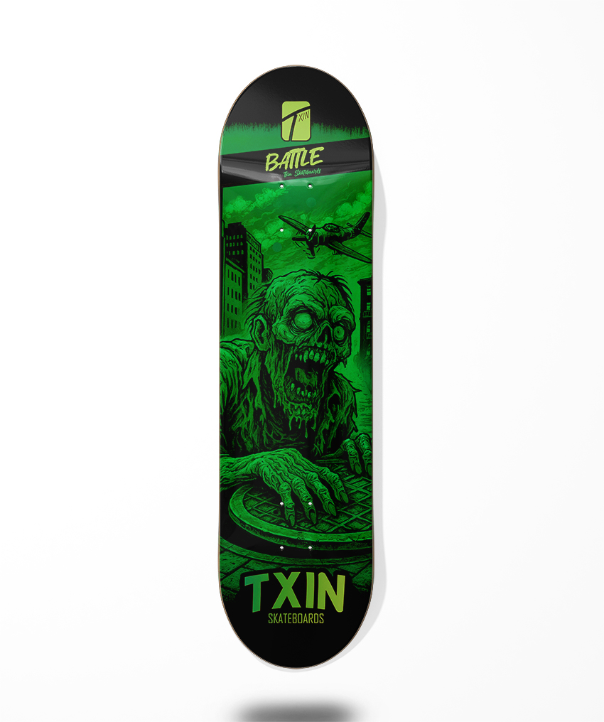 Txin skateboard deck - Battle Fluro green
