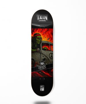 Txin skateboard deck - Crudo Red Flowpower